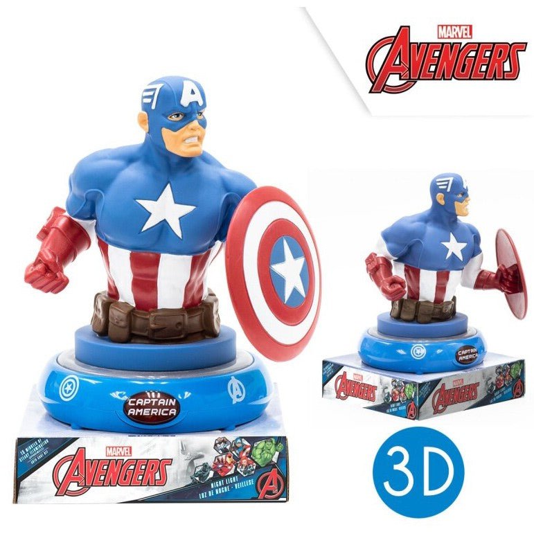 Avengers "Captain America" 3D Natlampe LED - Kidzy.dk
