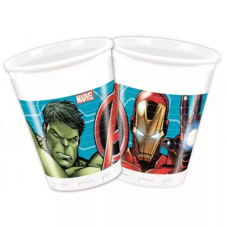 Avengers "Hulk & Iron Man" Blå Plastikkrus 8 stk. - Kidzy.dk