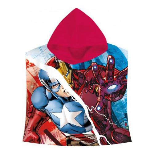 Avengers rød/blå Poncho 60 x 120 cm - Kidzy.dk