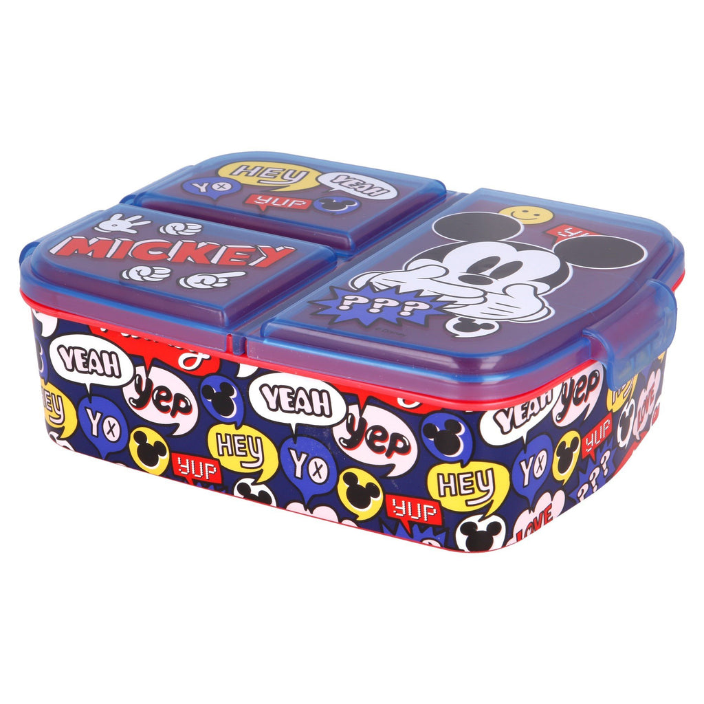 Disney Mickey Mouse Blå Madkasse med 3 rum - Kidzy.dk