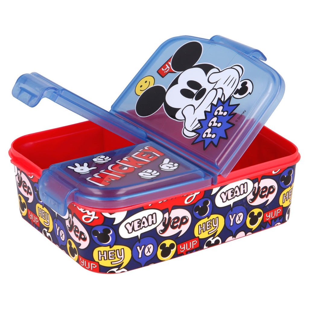 Disney Mickey Mouse Blå Madkasse med 3 rum - Kidzy.dk