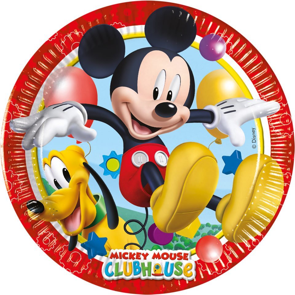 Disney Mickey Mouse "Clubhouse" Paptallerken (8 stk) 23cm - Kidzy.dk