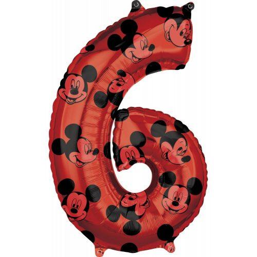 Disney Mickey Mouse Folieballon nummer 6 (66cm) - Kidzy.dk