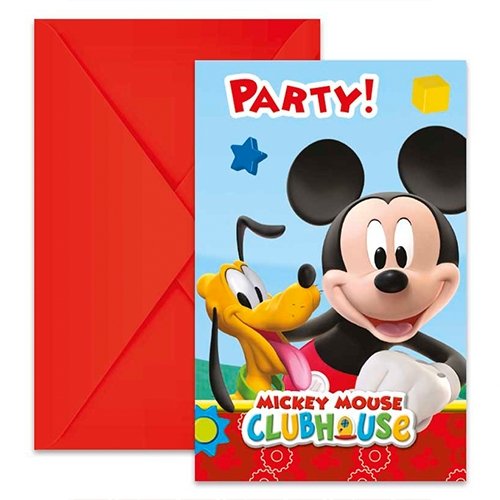 Disney Mickey Mouse invitationskort & kuvert - Kidzy.dk