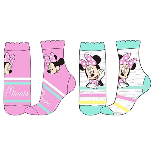 Disney Minnie Mouse Lyserød/Lyseblå Børne Sok - Kidzy.dk