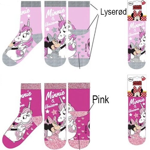 Disney Minnie Mouse Pink/Lyserød Børne Sok - Kidzy.dk