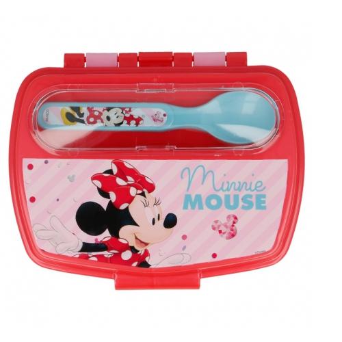 Disney Minnie Mouse Madkasse med Bestiksæt - Kidzy.dk