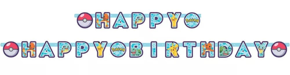 Pokemon Happy Birthday Banner 218x12 cm - Kidzy.dk