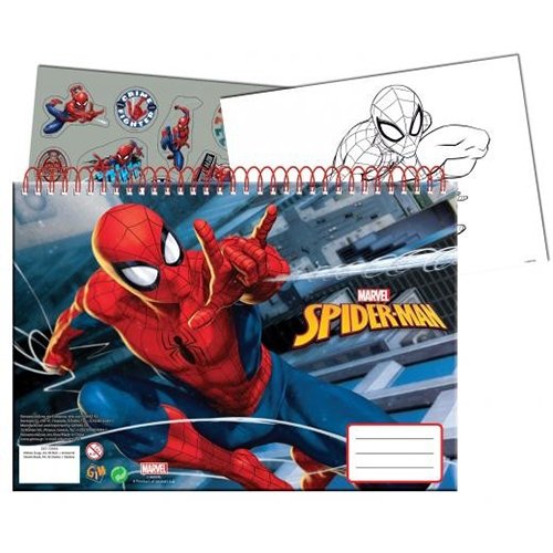 Spiderman A4 tegnebog med klistermærker - Kidzy.dk