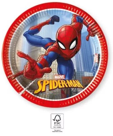 Spiderman Crime Fighter paptallerken 20 cm (8 stk) FSC - Kidzy.dk