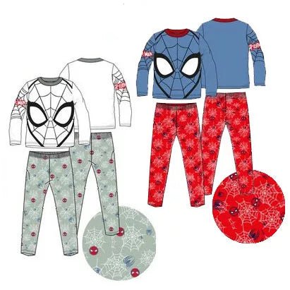 Spiderman 'Eyes' langærmet nattøj (grå/rød/blå) - Kidzy.dk