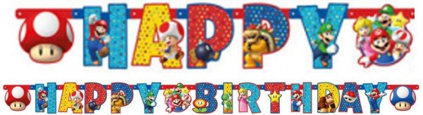 Super Mario Happy Birthday Banner (190 cm) - Kidzy.dk