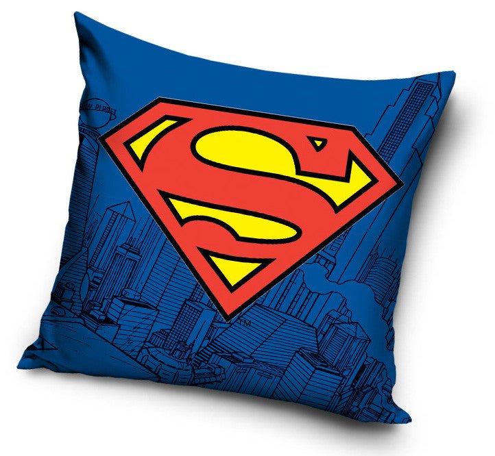 Superman “Logo” Rød/Blå Pude - Kidzy.dk